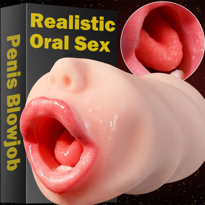 Van het Blowjob de Echte Gevoel 3D Realistische Mannelijke Masturbator Kop 345g van Deepthroat