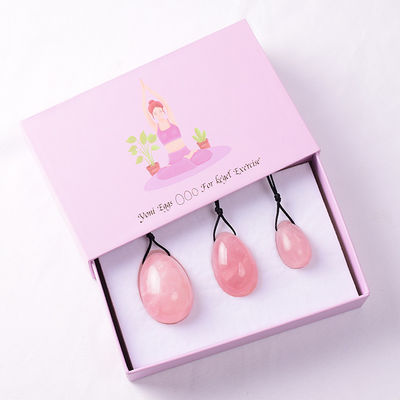Rose Quartz Yoni Egg Set-van het het Geslachtsspeelgoed van Vrouwen het Natuursteen Crystal Yoni Wand Kegel Ball