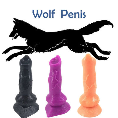 Aantrekkelijk Hoofd 18.2*4.1CM Groot Wolf Dog Animal Dildo Anal-Stopgeslacht Toy For Lesbian